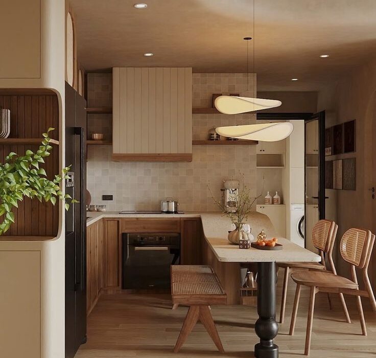 Tương phản Hùng vĩ: Khi Gỗ Óc Chó gặp Bê Tông Mài trong không gian sống