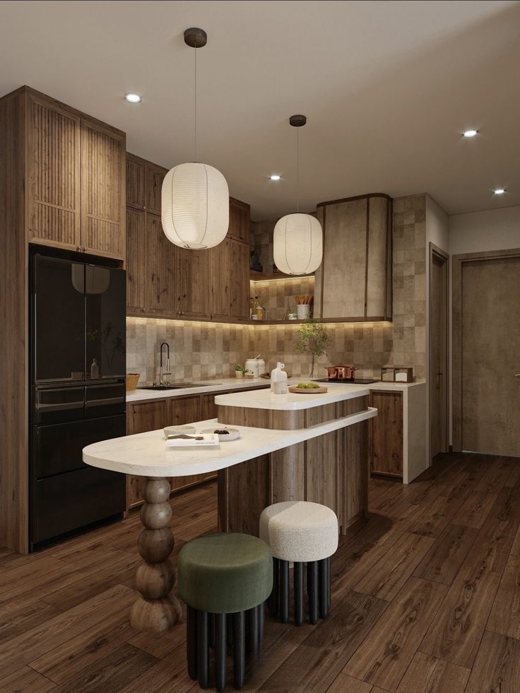 Tương phản Hùng vĩ: Khi Gỗ Óc Chó gặp Bê Tông Mài trong không gian sống