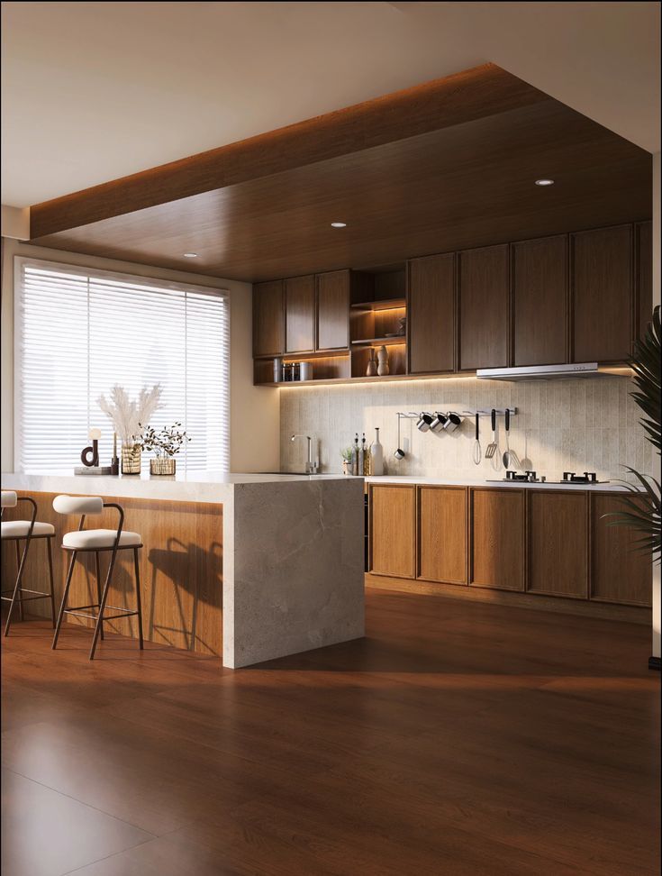 Tương phản Hùng vĩ: Khi Gỗ Óc Chó gặp Bê Tông Mài trong không gian sống