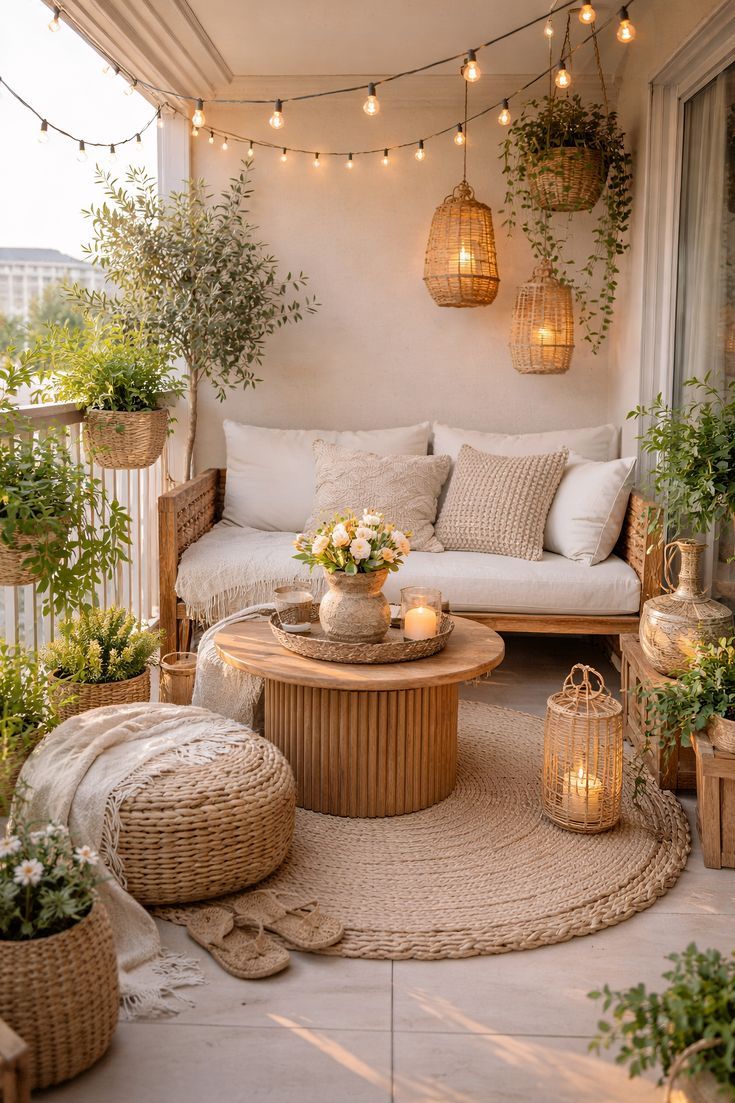 Decor: Biến Ban Công Chung Cư 3m² Thành “Resort Tại Gia” Đón Tết