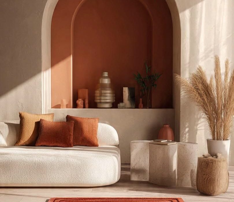 Kích Hoạt Cung Tài Lộc Năm 2026 Bằng Nội Thất Màu Terracotta Và Xám