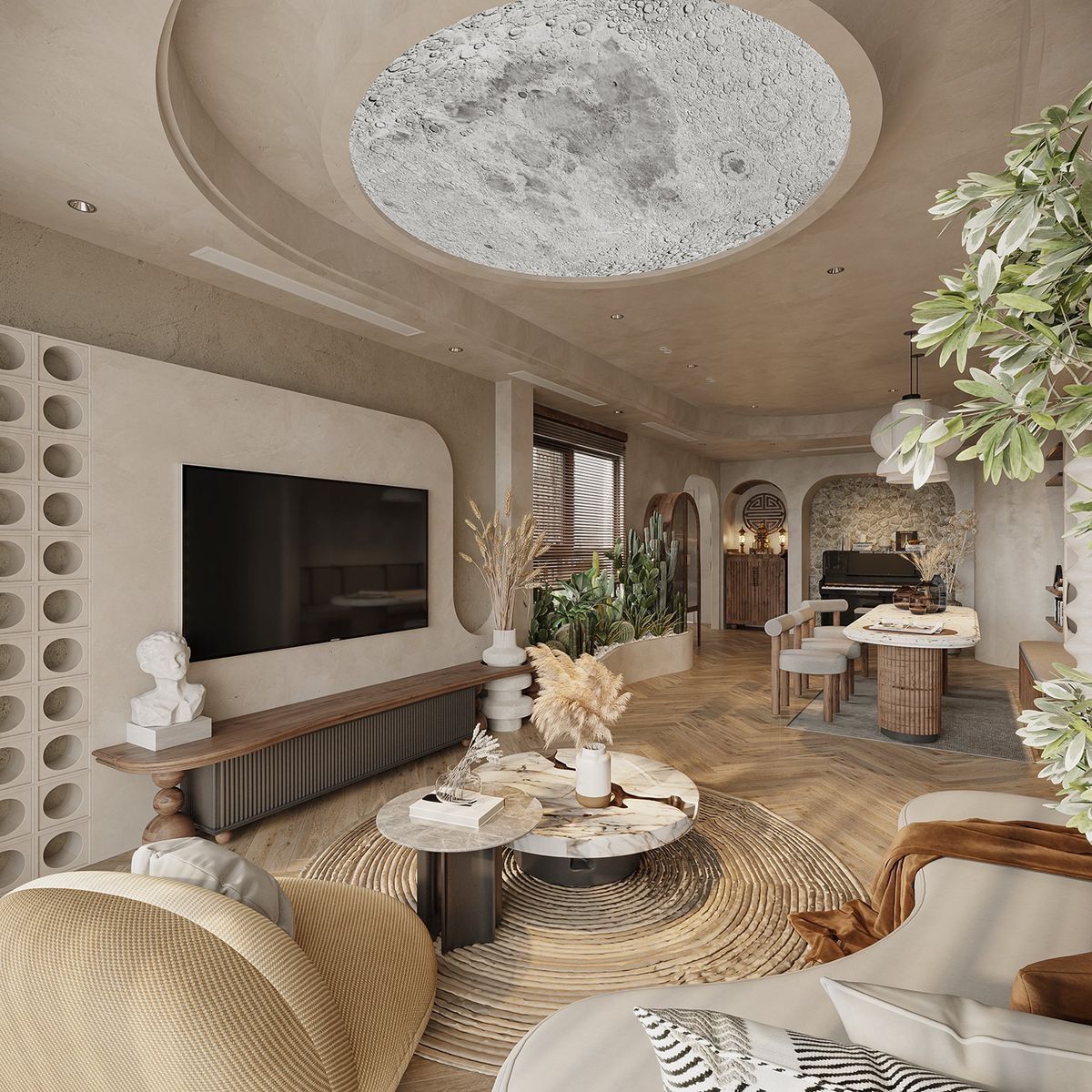 10 Mẫu Phòng Khách Wabi Sabi Đẹp Nhất Tết 2026