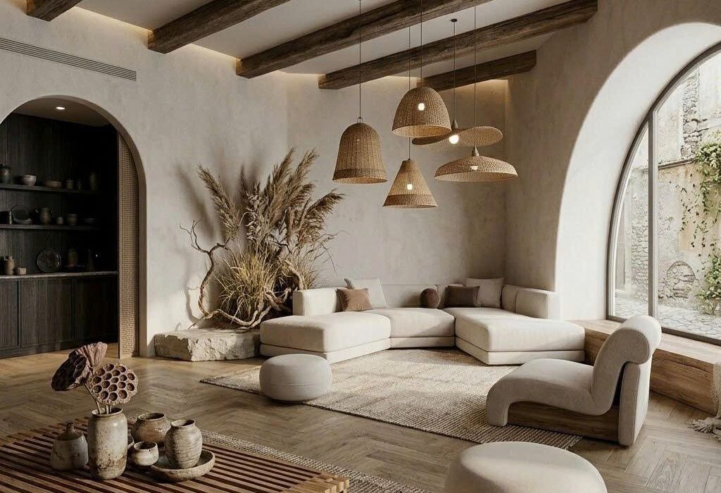Thiết kế nội thất Wabi Sabi mùa hè: Tìm về sự mát lạnh trong sự thô mộc