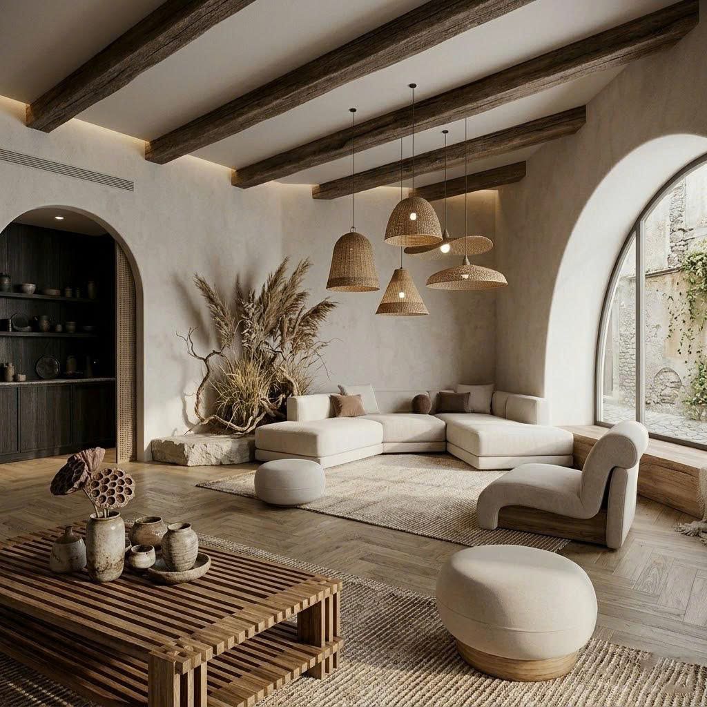 Thiết kế nội thất Wabi Sabi mùa hè: Tìm về sự mát lạnh trong sự thô mộc