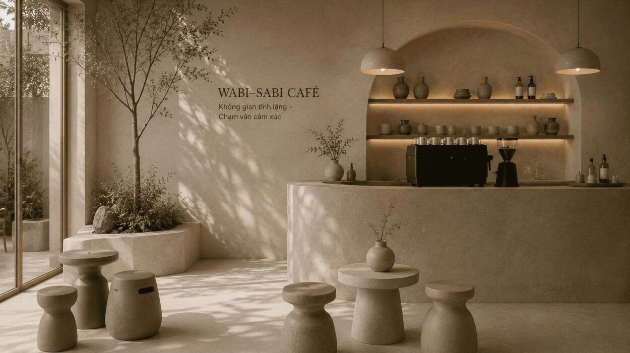 Nội thất cafe Hà Nội 2026: Đột phá doanh thu với làn sóng Wabi-Sabi chữa lành