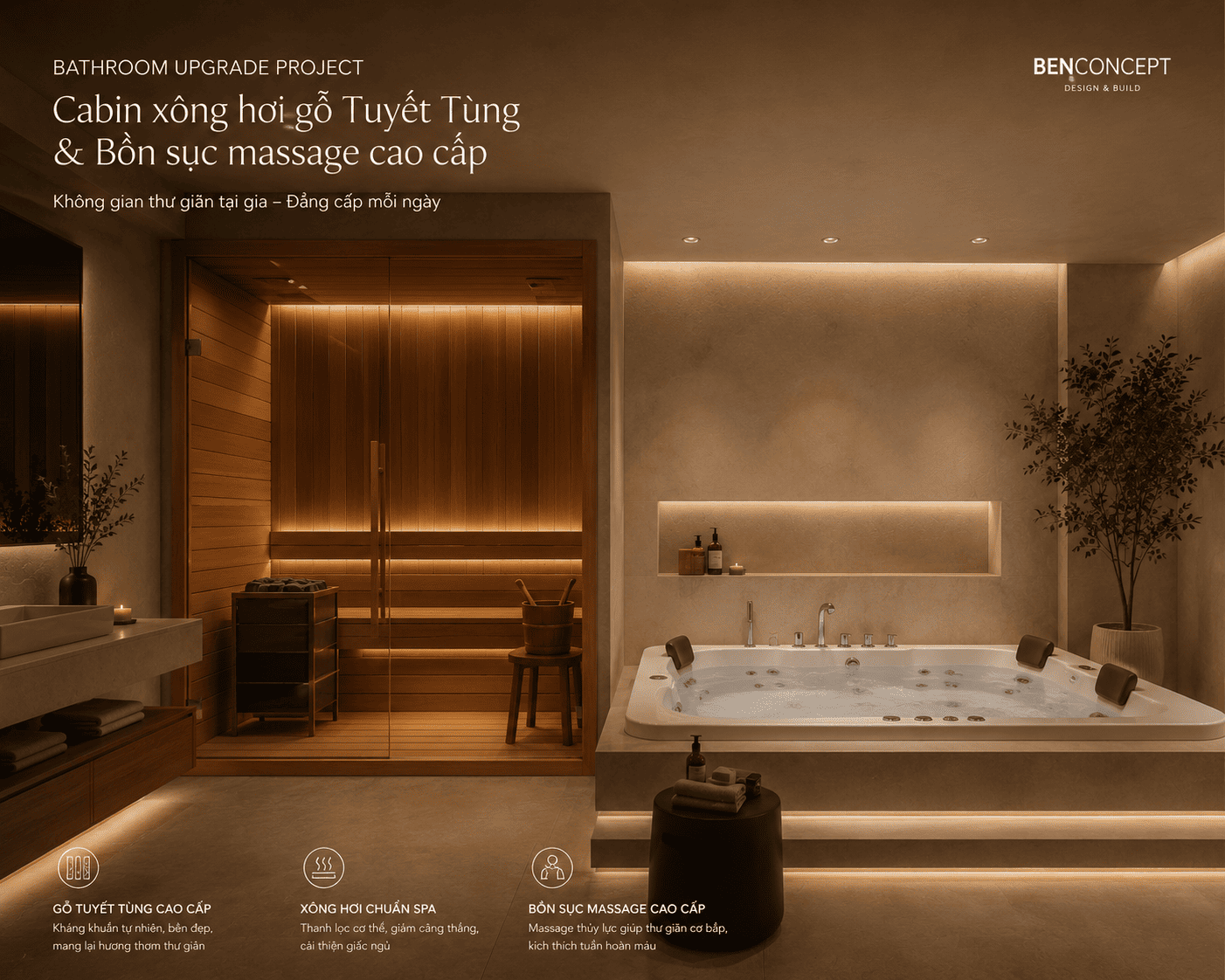 Thiết kế phòng tắm spa tại nhà: Xu hướng Bathroom Upgrade nâng tầm sống thượng lưu 2026
