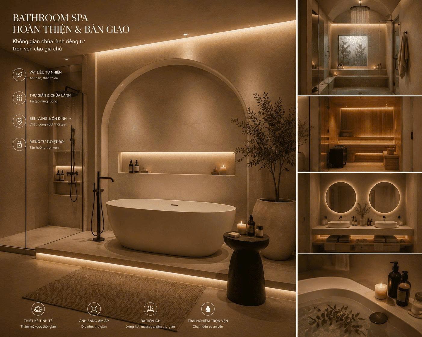 Thiết kế phòng tắm spa tại nhà: Xu hướng Bathroom Upgrade nâng tầm sống thượng lưu 2026
