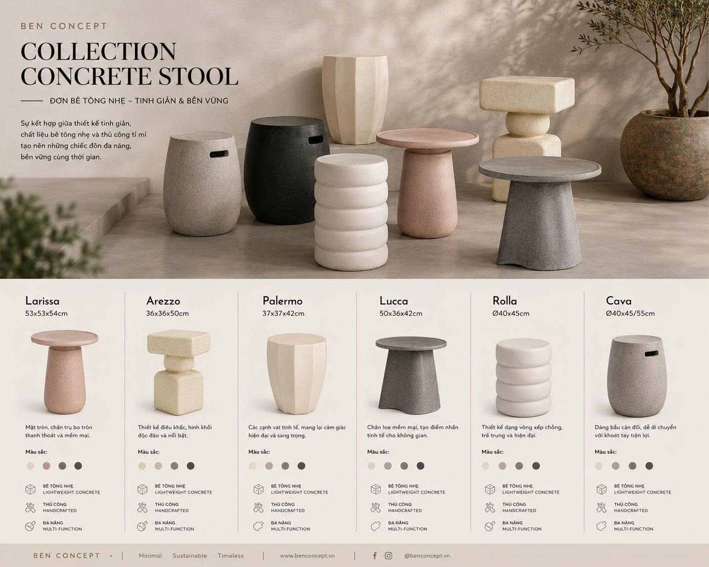Phối Đồ Nội Thất Đôn Bê Tông: 7 Công Thức Mix & Match Cho Mọi Phong Cách Nhà
