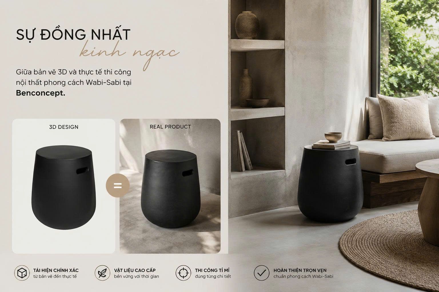 Thi Công Nội Thất Trọn Gói: Đưa Ý Tưởng Thô Mộc Ra Đời Thực Chuẩn 98% So Với 3D