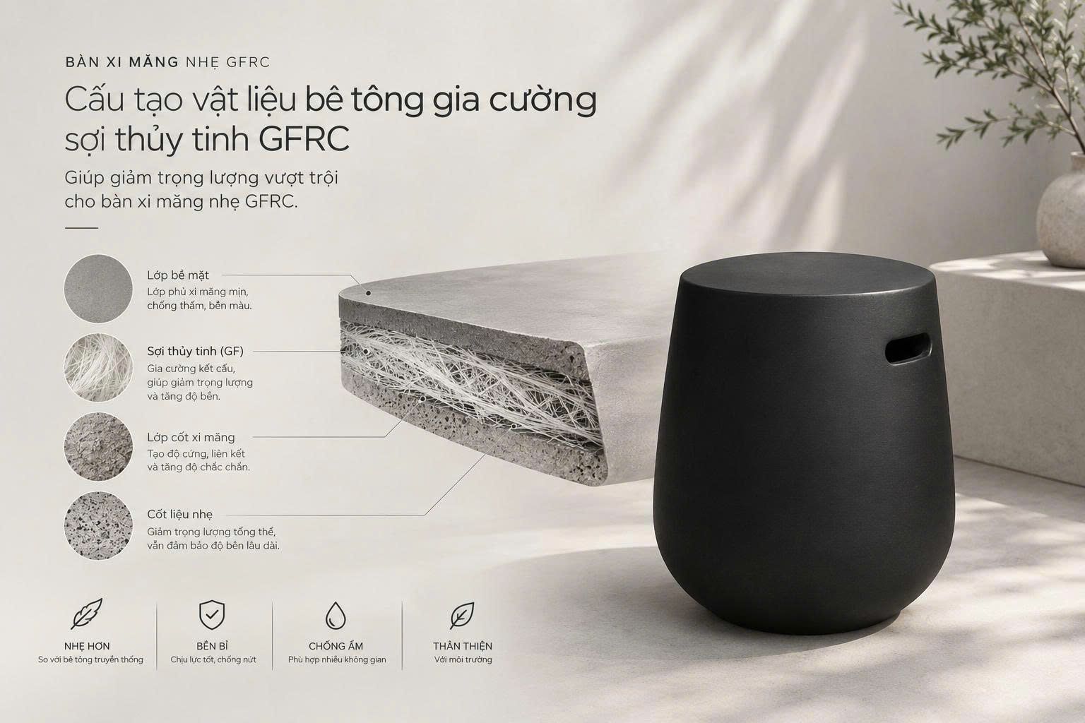 6 Bí Quyết Chọn Bàn Xi Măng: Điểm “Chạm” Thô Mộc Độc Bản Trong Thiết Kế Nội Thất